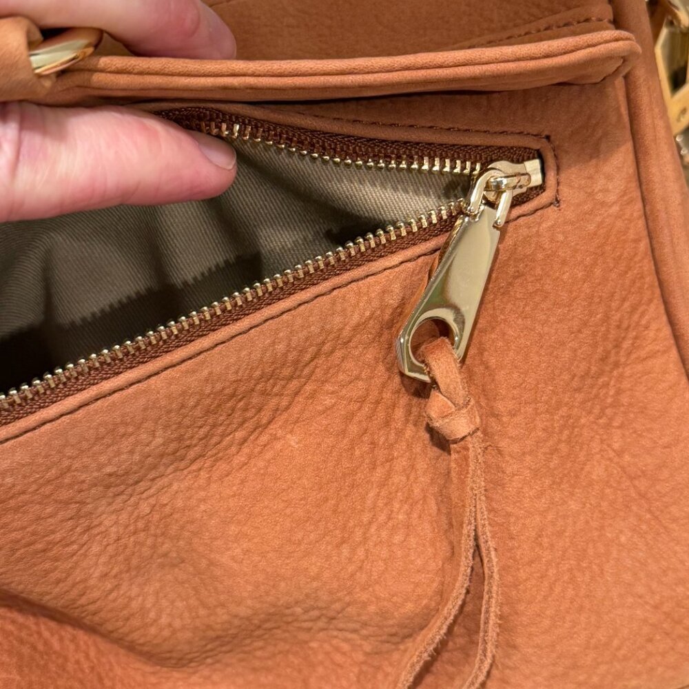 Rebecca Minkoff Mini MAC Tan Suede Crossbody Bag with Tassels - Picture 5 of 10